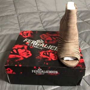 Fergalicious gray open toe shoe